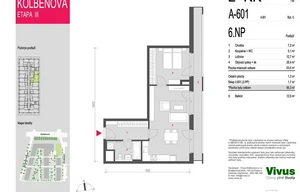 Apartment for sale, 2+kk - 1 bedroom, 54m<sup>2</sup>