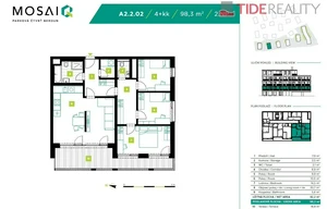 Apartment for sale, 4+kk - 3 bedrooms, 98m<sup>2</sup>