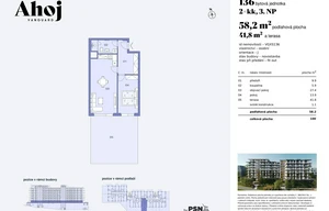 Apartment for sale, 2+kk - 1 bedroom, 57m<sup>2</sup>