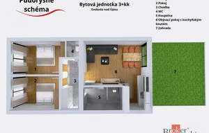 Apartment for sale, 3+kk - 2 bedrooms, 72m<sup>2</sup>