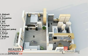 Apartment for rent, 2+1 - 1 bedroom, 54m<sup>2</sup>