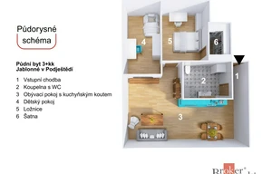 Apartment for rent, 3+kk - 2 bedrooms, 77m<sup>2</sup>