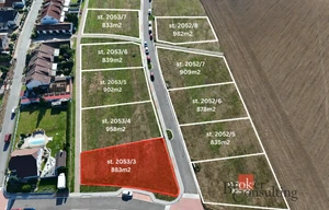 Building plot for sale, 883m<sup>2</sup>