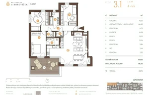 Apartment for rent, 4+kk - 3 bedrooms, 110m<sup>2</sup>