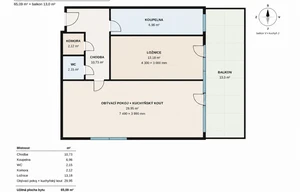 Apartment for sale, 2+kk - 1 bedroom, 65m<sup>2</sup>