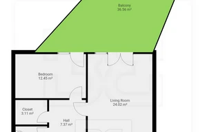 Apartment for rent, 2+kk - 1 bedroom, 55m<sup>2</sup>