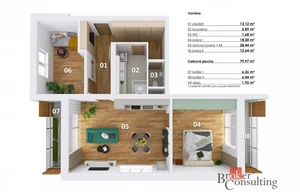 Apartment for sale, 3+kk - 2 bedrooms, 80m<sup>2</sup>