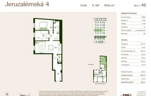 Apartment for sale, 3+kk - 2 bedrooms, 67m<sup>2</sup>