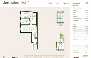 Apartment for sale, 3+kk - 2 bedrooms, 67m<sup>2</sup>