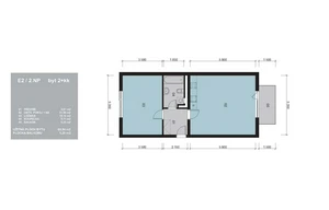Apartment for rent, 2+kk - 1 bedroom, 60m<sup>2</sup>