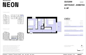 Apartment for sale, 2+1 - 1 bedroom, 45m<sup>2</sup>