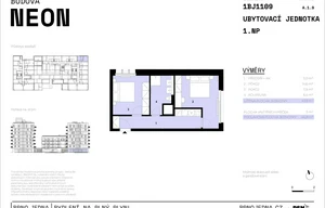 Apartment for sale, 2+1 - 1 bedroom, 44m<sup>2</sup>