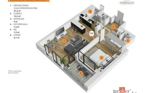 Apartment for sale, 2+kk - 1 bedroom, 54m<sup>2</sup>