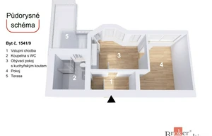 Apartment for sale, 2+kk - 1 bedroom, 45m<sup>2</sup>