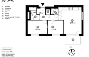 Apartment for sale, 3+kk - 2 bedrooms, 64m<sup>2</sup>