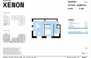 Apartment for sale, 2+kk - 1 bedroom, 44m<sup>2</sup>