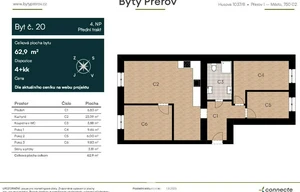 Apartment for rent, 4+kk - 3 bedrooms, 63m<sup>2</sup>