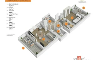 Apartment for sale, 2+1 - 1 bedroom, 54m<sup>2</sup>