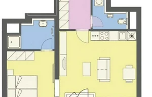 Apartment for rent, 2+kk - 1 bedroom, 50m<sup>2</sup>