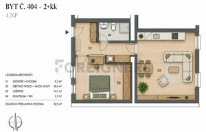 Apartment for rent, 2+kk - 1 bedroom, 52m<sup>2</sup>
