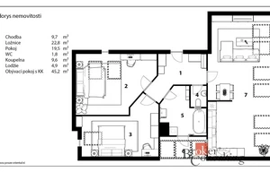 Apartment for rent, 3+kk - 2 bedrooms, 101m<sup>2</sup>