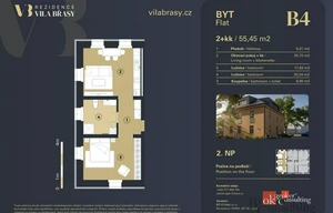 Apartment for sale, 2+kk - 1 bedroom, 56m<sup>2</sup>