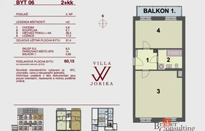Apartment for sale, 2+kk - 1 bedroom, 57m<sup>2</sup>