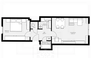 Apartment for rent, 2+1 - 1 bedroom, 52m<sup>2</sup>