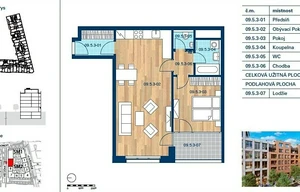 Apartment for rent, 2+kk - 1 bedroom, 64m<sup>2</sup>