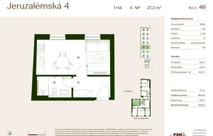 Apartment for sale, 1+KK - Studio, 26m<sup>2</sup>