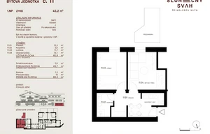 Apartment for sale, 2+kk - 1 bedroom, 41m<sup>2</sup>
