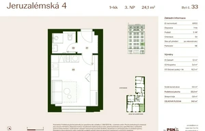 Apartment for sale, 1+KK - Studio, 23m<sup>2</sup>