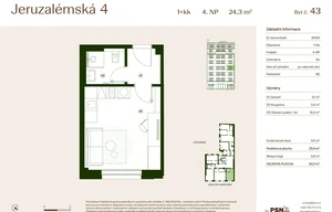 Apartment for sale, 1+KK - Studio, 23m<sup>2</sup>