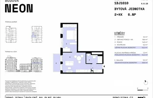 Apartment for sale, 2+kk - 1 bedroom, 43m<sup>2</sup>