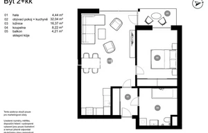 Apartment for sale, 2+kk - 1 bedroom, 61m<sup>2</sup>