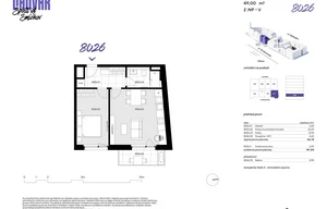 Apartment for sale, 2+kk - 1 bedroom, 46m<sup>2</sup>
