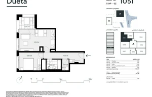 Apartment for sale, 2+kk - 1 bedroom, 50m<sup>2</sup>