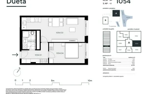 Apartment for sale, 2+kk - 1 bedroom, 50m<sup>2</sup>