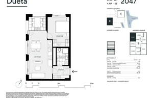 Apartment for sale, 2+kk - 1 bedroom, 50m<sup>2</sup>