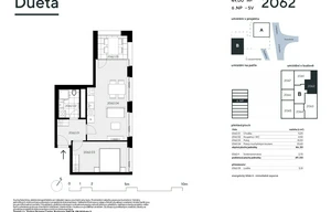 Apartment for sale, 2+kk - 1 bedroom, 46m<sup>2</sup>