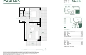 Apartment for sale, 2+kk - 1 bedroom, 47m<sup>2</sup>
