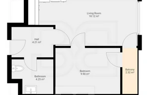 Apartment for rent, 2+kk - 1 bedroom, 41m<sup>2</sup>