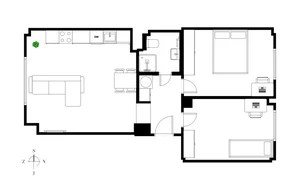 Apartment for sale, 3+kk - 2 bedrooms, 57m<sup>2</sup>
