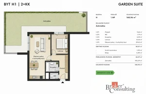 Apartment for sale, 2+kk - 1 bedroom, 58m<sup>2</sup>