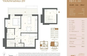 Apartment for sale, 3+kk - 2 bedrooms, 65m<sup>2</sup>