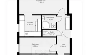 Apartment for rent, 3+kk - 2 bedrooms, 59m<sup>2</sup>