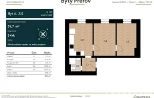 Apartment for rent, 3+kk - 2 bedrooms, 39m<sup>2</sup>