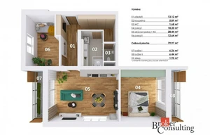 Apartment for sale, 3+kk - 2 bedrooms, 80m<sup>2</sup>