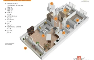 Apartment for rent, 3+kk - 2 bedrooms, 74m<sup>2</sup>