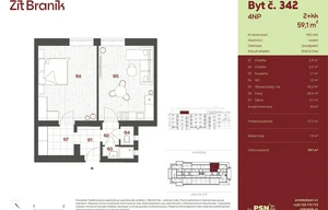 Apartment for sale, 2+kk - 1 bedroom, 54m<sup>2</sup>